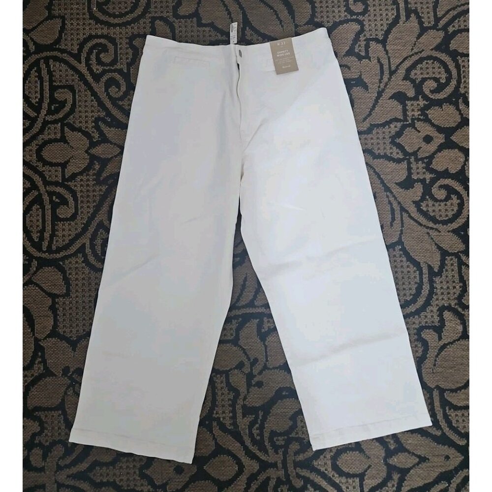 The Emmett Wide-Leg Crop Jean: Welt Pocket Edition Size 33 Tile White